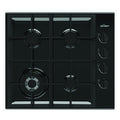 Chef 60cm 4-Burner Gas Cooktop, Black CHG644DC, Front View