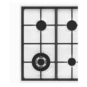 Chef 60cm 4-Burner Gas Cooktop, White CHG644WC, Close-Up View