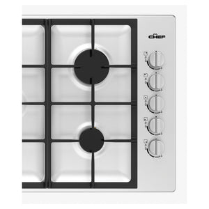 Chef 90cm 5-Burner Gas Cooktop, Stainless Steel CHG954SC, Control Panel View
