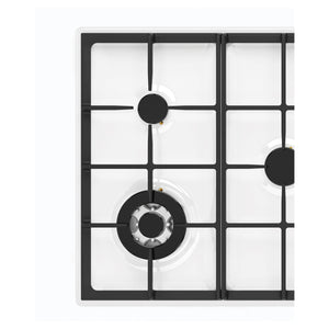 Chef 90cm 5-Burner Gas Cooktop, White CHG954WC, Close-Up View