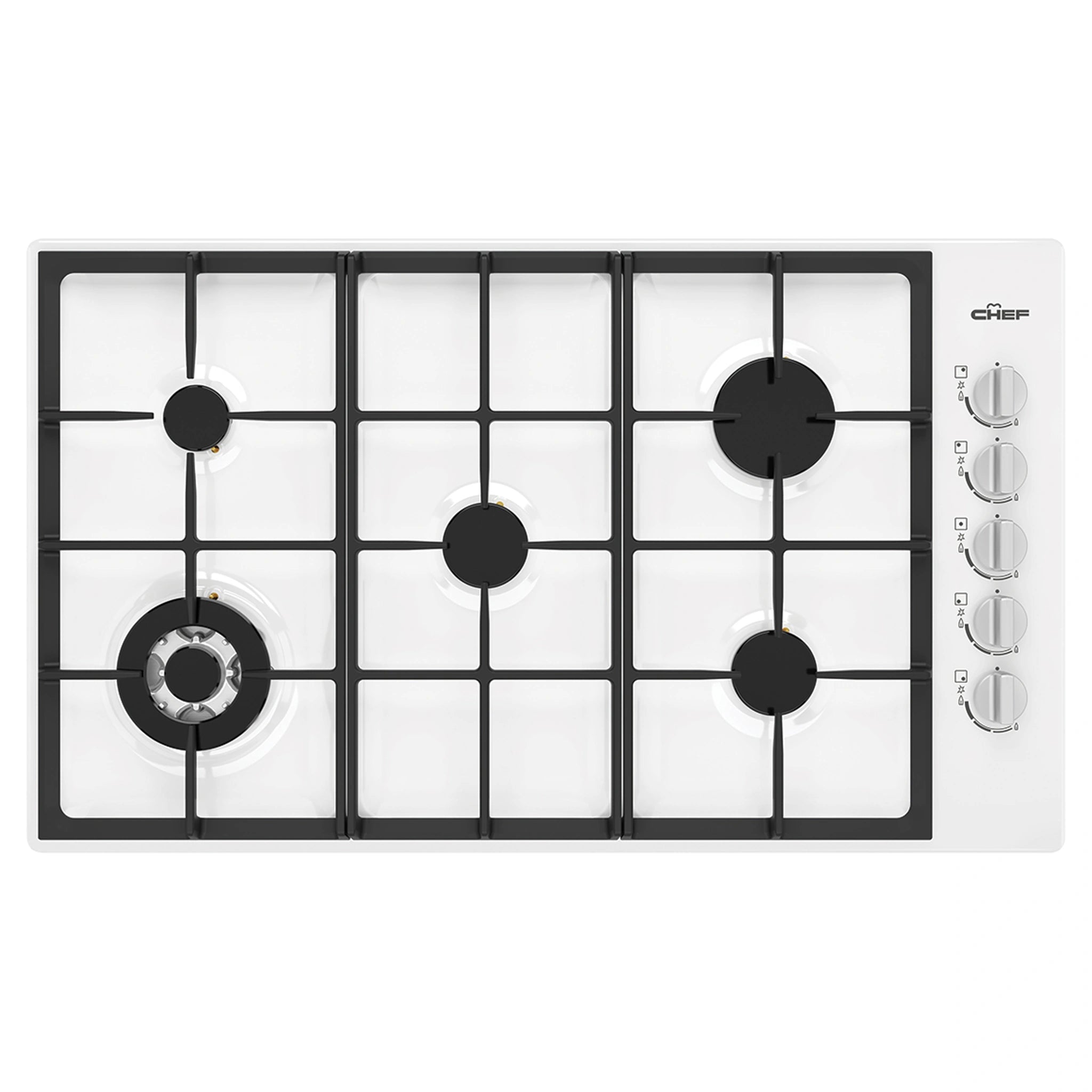 Chef CHG954WC 90cm 5-Burner Gas Cooktop, White
