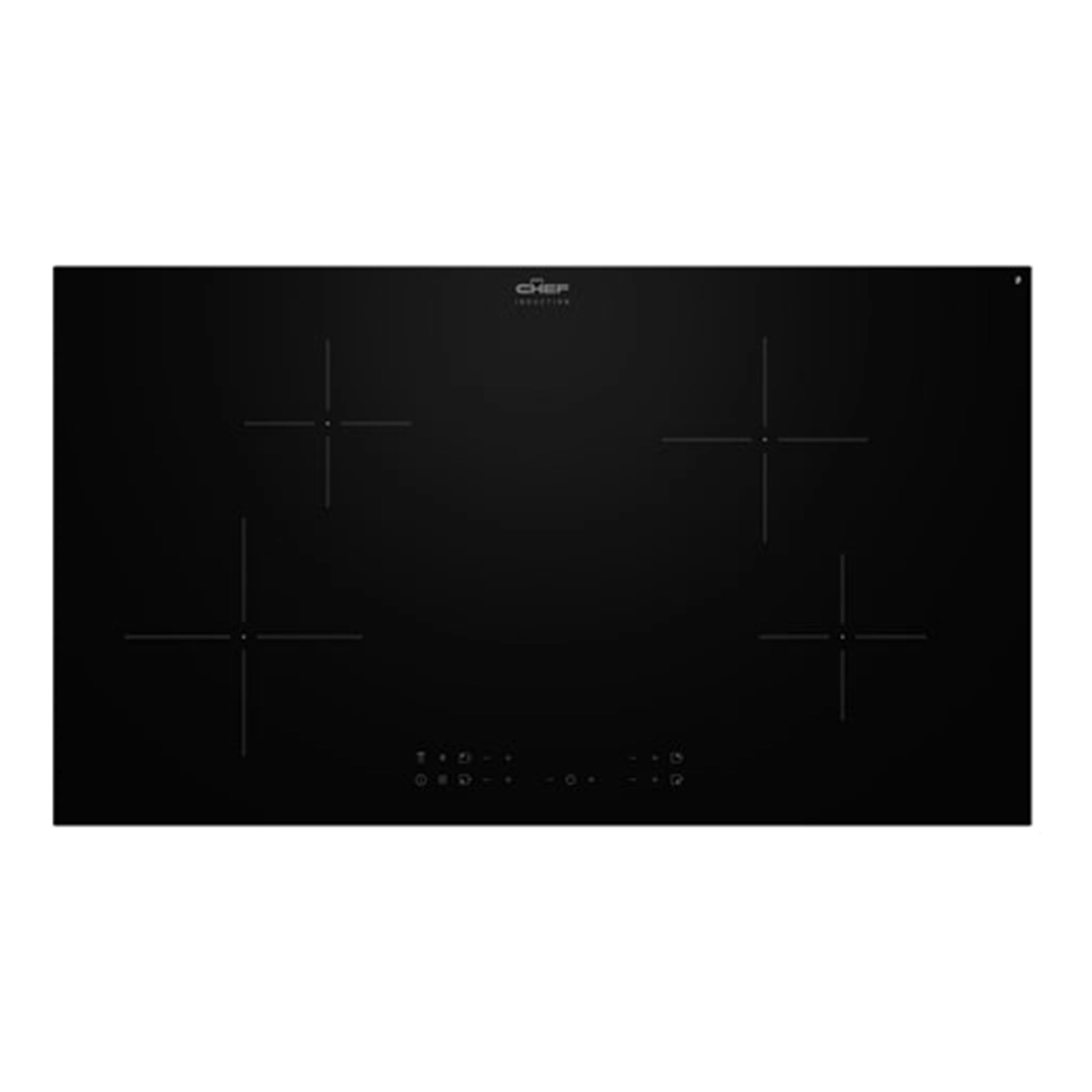 Chef 90cm 4 Zone Induction Cooktop CHI944BB, Top View