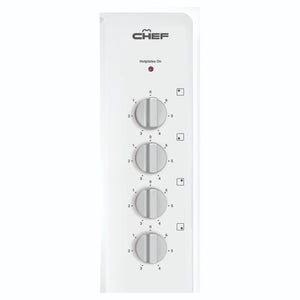 Chef 90cm 4-Zone Electric Solid Cooktop, White CHS942WB, Control Panel View