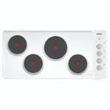 Chef 90cm 4-Zone Electric Solid Cooktop, White CHS942WB, Front View