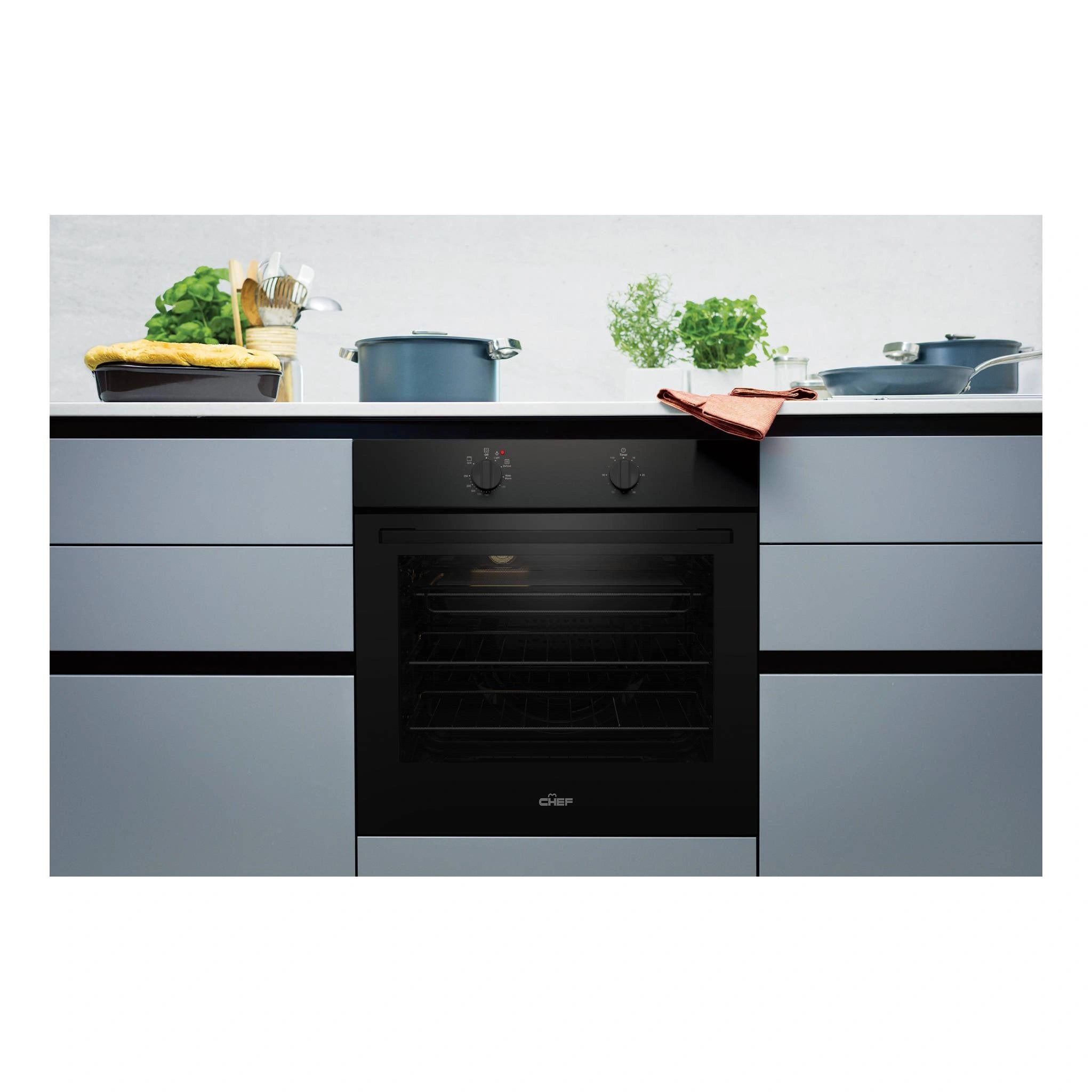 Chef 60cm Electric Multi Function Fan Forced Built-In Oven CVE612DB, Lifestyle