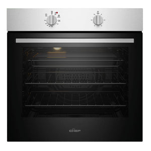 Chef 60cm Electric Multi Function Fan Forced Built-In Oven CVE612SB, Front View