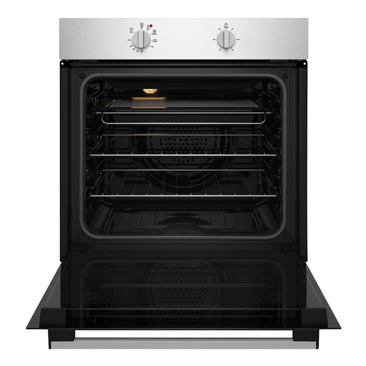 Chef 60cm Electric Multi Function Fan Forced Built-In Oven CVE612SB, Front View with Door Open