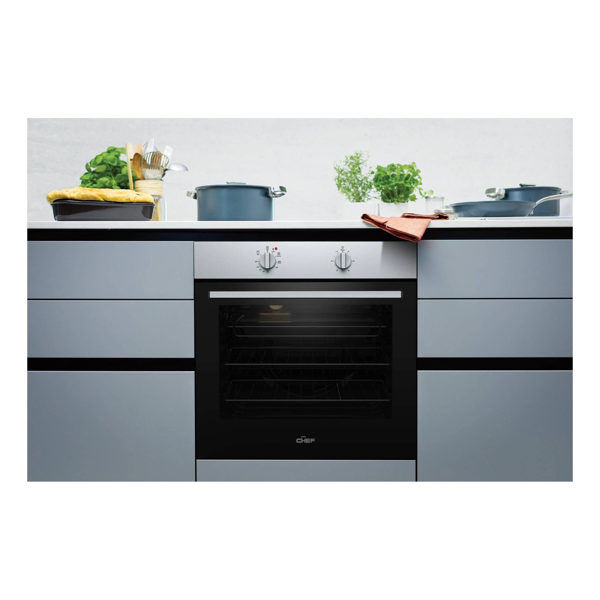 Chef 60cm Electric Multi Function Fan Forced Built-In Oven CVE612SB, Lifestyle