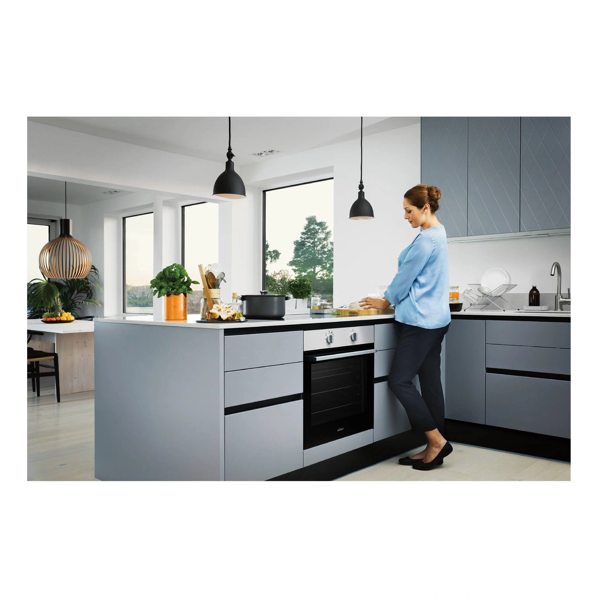 Chef 60cm Multi Function White Fan Forced Electric Built-In Oven CVE612WB, Lifestyle