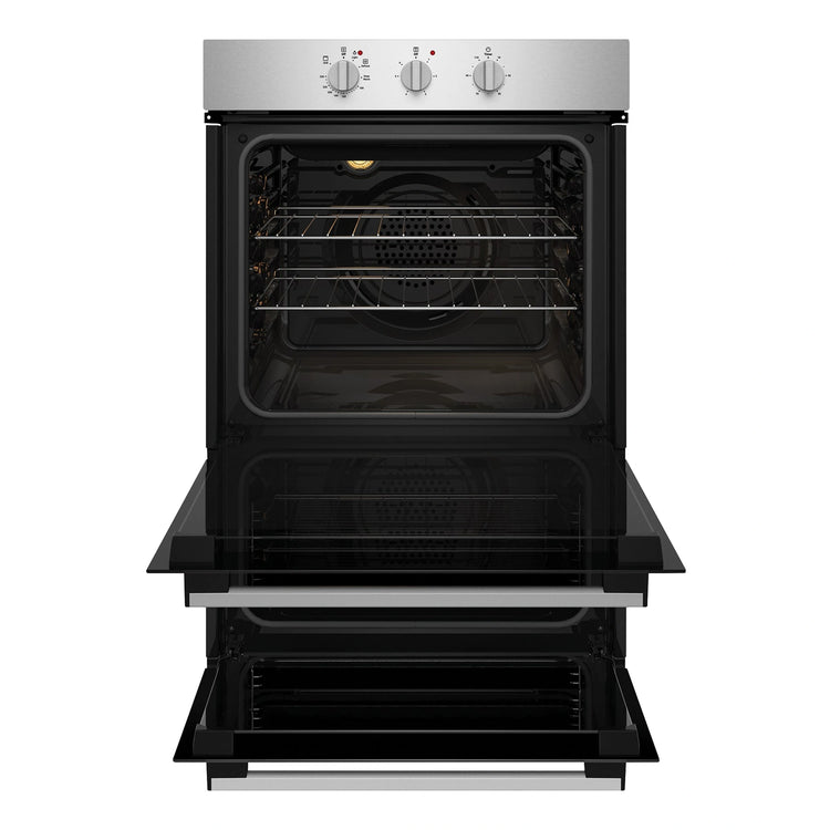 Chef 60cm Electric Built-In Fan Forced Oven with Separate Grill CVE662SB, Front View With Door Open