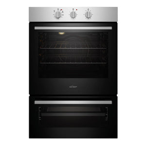 Chef 60cm Electric Built-In Fan Forced Oven with Separate Grill CVE662SB, Front Double Oven View