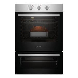Chef 60cm Electric Built-In Fan Forced Oven with Separate Grill CVE662SB, Front Double Oven View 2