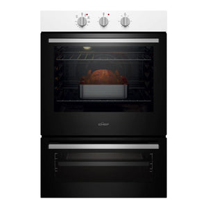 Chef 60cm Electric Built-In Fan Forced Oven with Separate Grill CVE662WB, Front Double Oven View 2