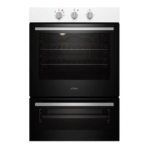 Chef 60cm Electric Built-In Fan Forced Oven with Separate Grill CVE662WB, Front Double Oven View