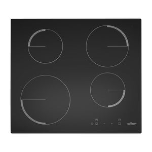 Chef CHI643BA 60cm Black Boosted Induction Cooktop, Top view
