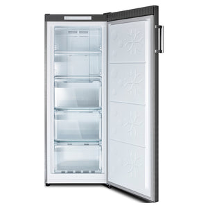 CHiQ 166L Stainless Steel Upright Frost-Free Freezer CSF165NSS, Open Door Front View