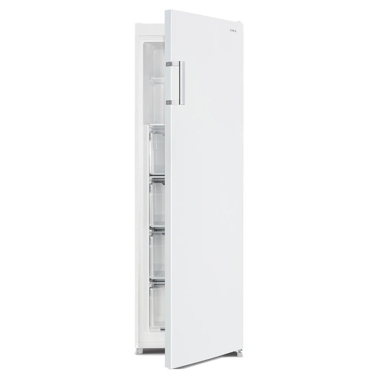 CHiQ 206L White Frost-Free Upright Freezer CSF206NW, Open Close Front View 1
