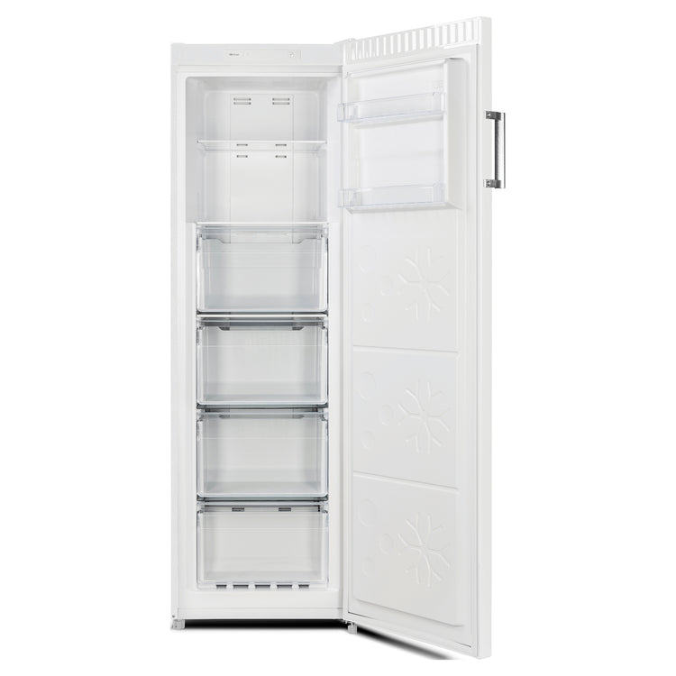 CHiQ 206L White Frost-Free Upright Freezer CSF206NW, Open Front View 2