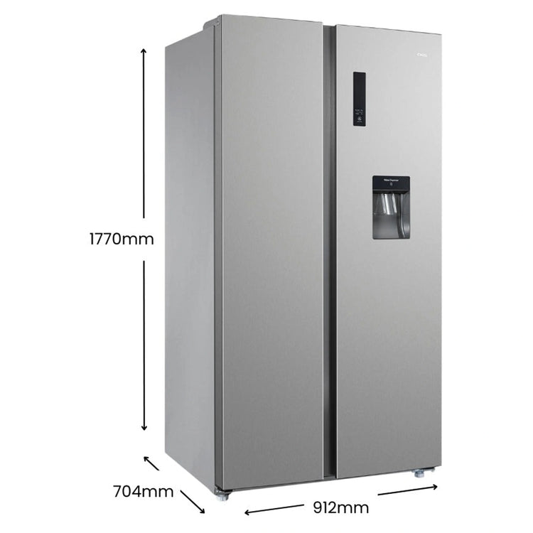 CHIQ CSS557NSD4E 559L Side By Side Fridge VCM Silver