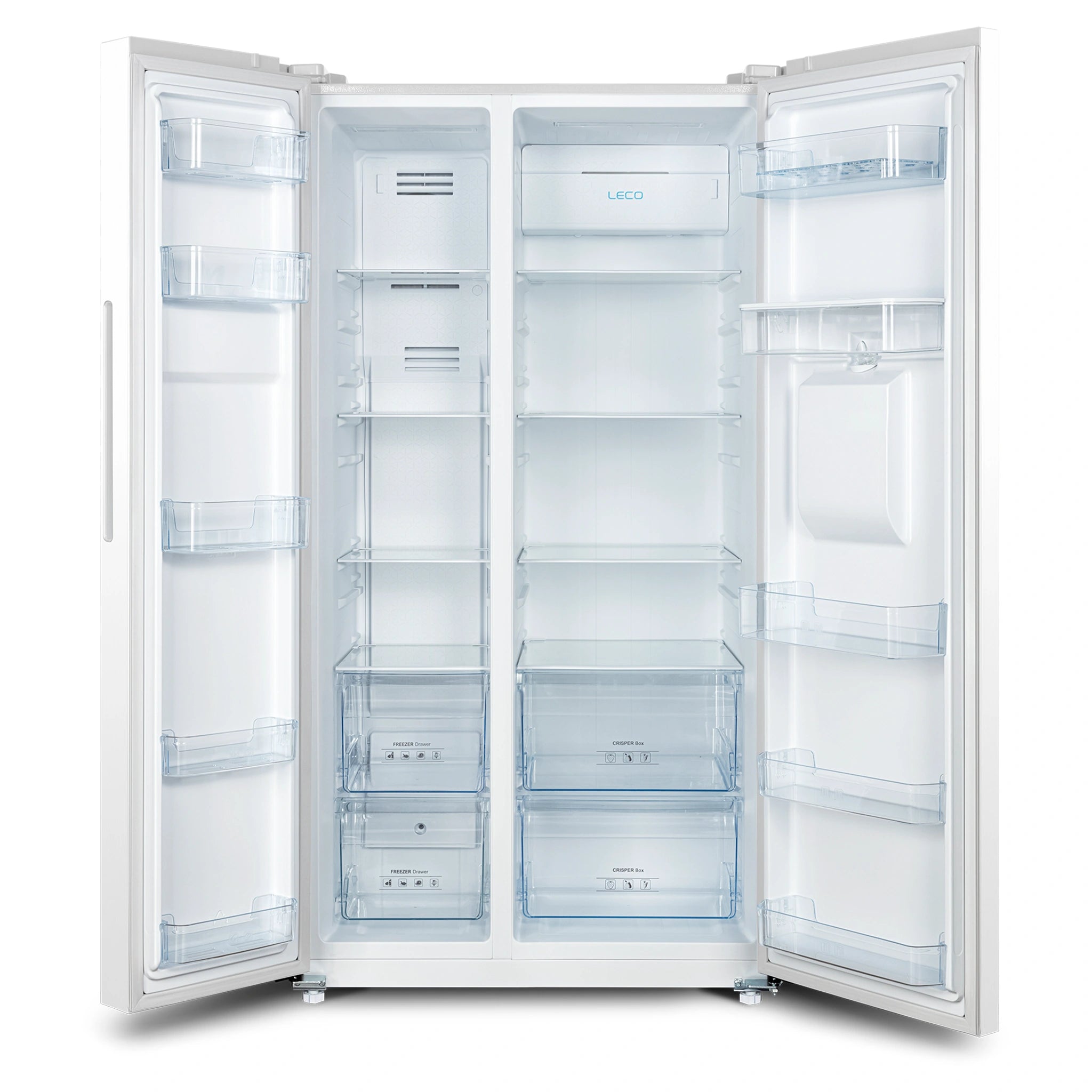 CHiQ 559L White Side by Side Refrigerator CSS559NWD4E, Front Double Door Open View