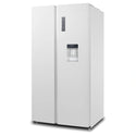 CHiQ 559L White Side by Side Refrigerator CSS559NWD4E, Left Side View