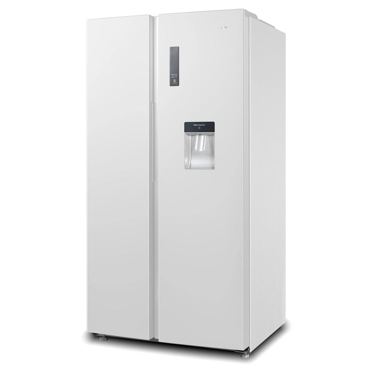 CHiQ 559L White Side by Side Refrigerator CSS559NWD4E, Left Side View