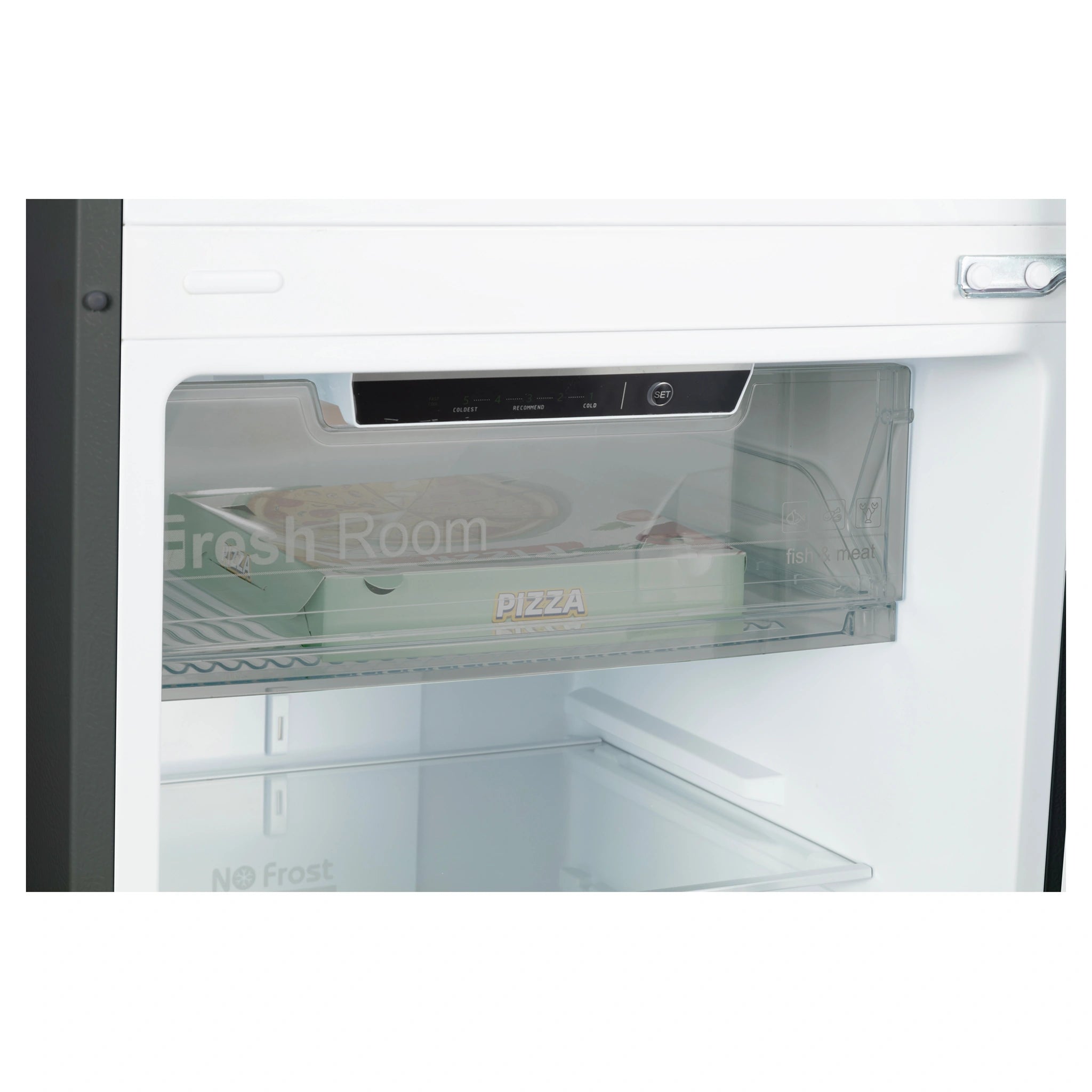 CHiQ 202L Top Mount Fridge Stainless Steel CTM200NSS5E, Fresh Zone View