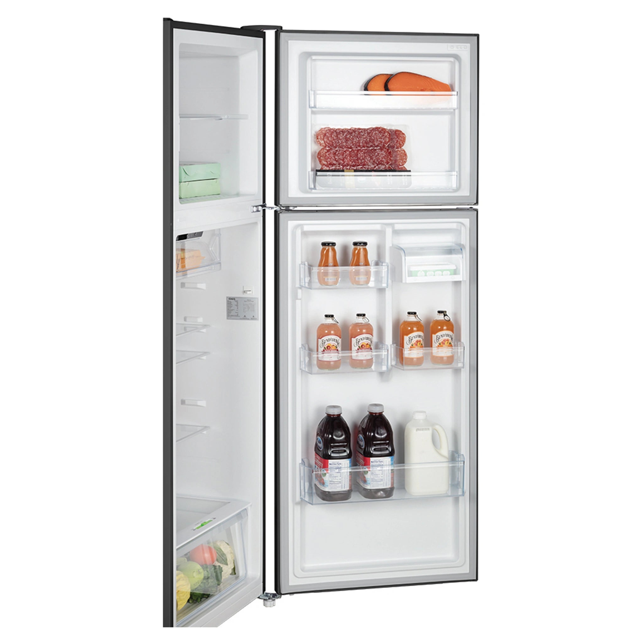 CHiQ 348L Top Mount Fridge Black CTM347NB5E, Side Door View