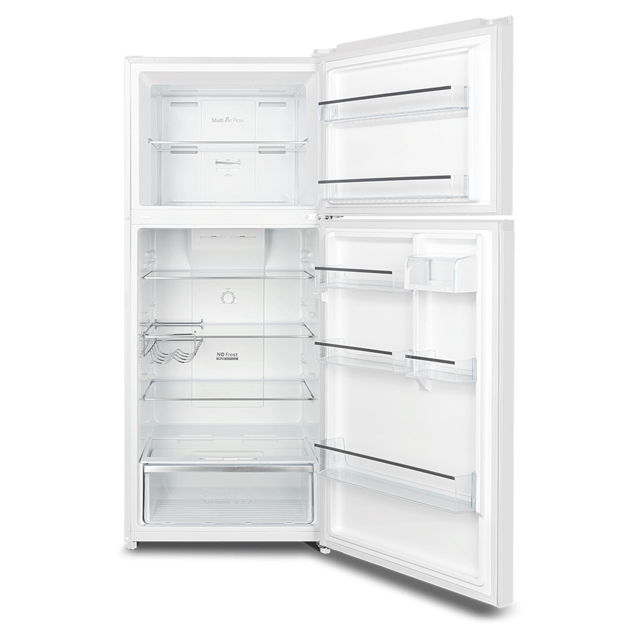 CHiQ 410L Top Mount Fridge White CTM410NW, Front View Door Open