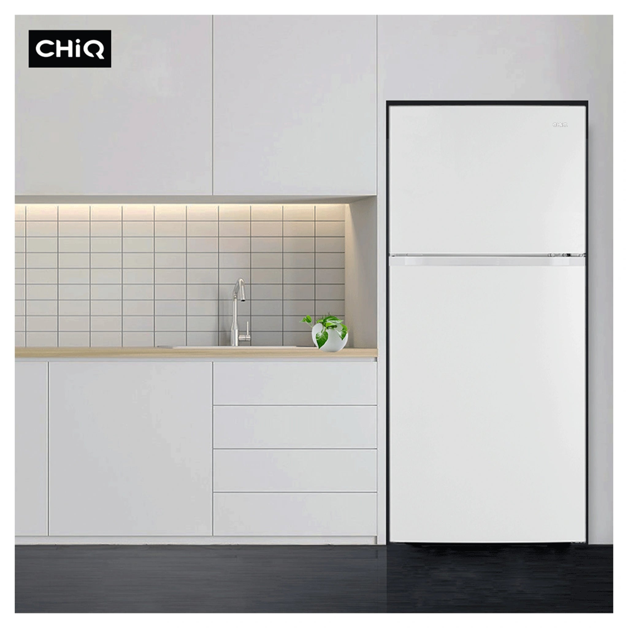 CHiQ CTM410NW 410L Top Mount Fridge White