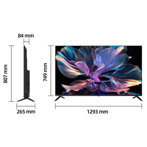 CHiQ 58-Inch 4K QLED Google TV U58QG7L, Dimensions View