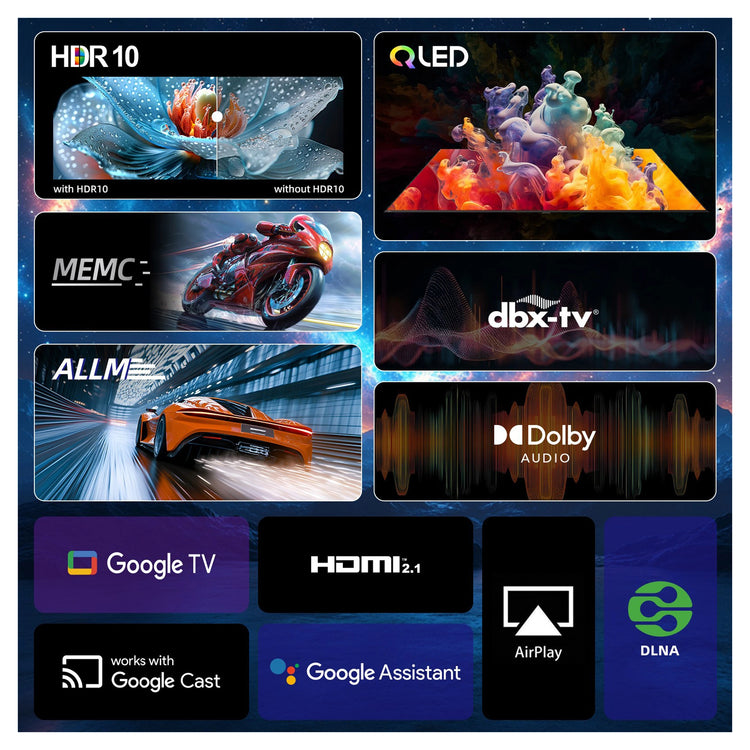 CHiQ 58-Inch 4K QLED Google TV U58QG7L, Features