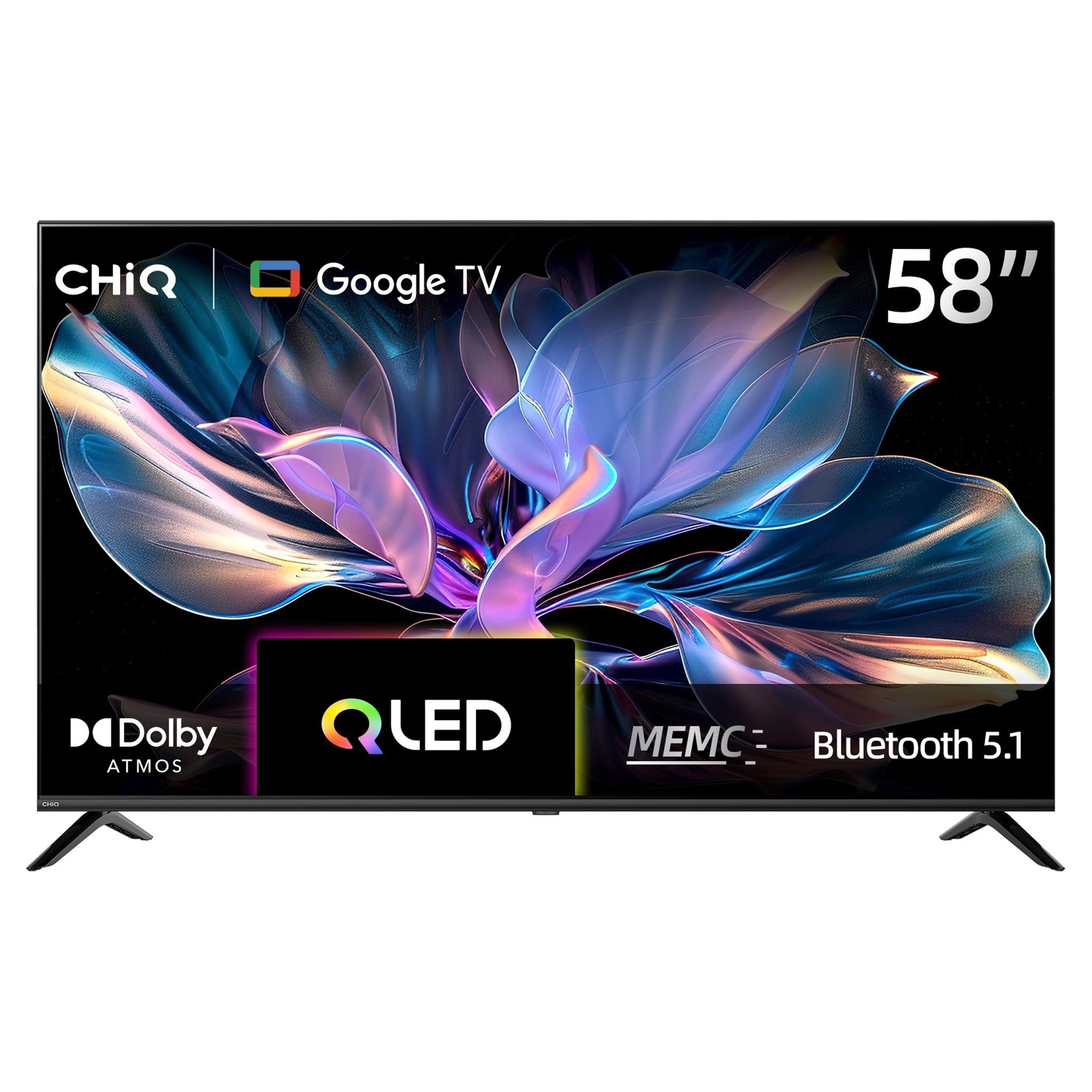 CHiQ 58-Inch 4K QLED Google TV U58QG7L, Front View