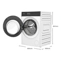 ChiQ 10Kg White Front Load Washer & Dryer Combo WD100TW, Dimensions View
