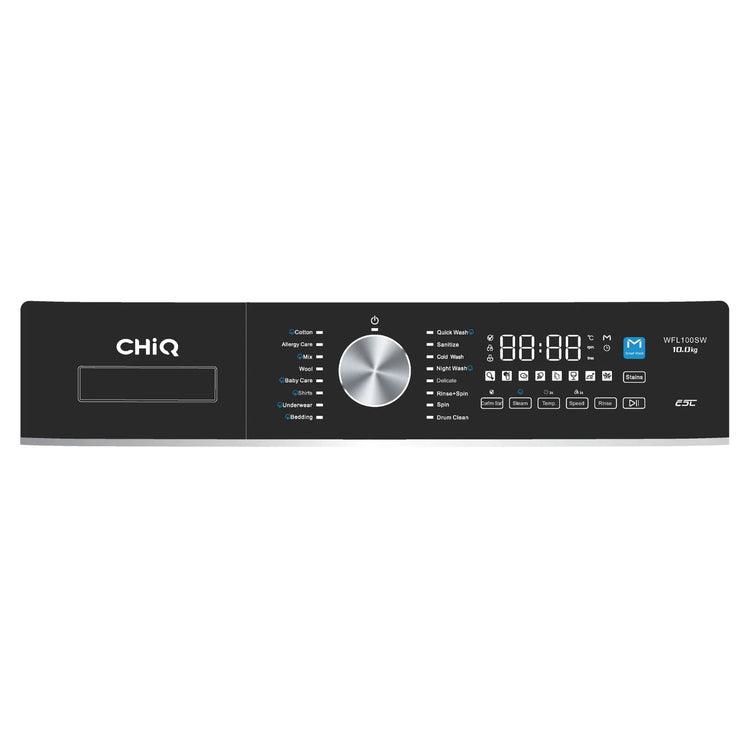CHiQ 10Kg White Front Load Washer WFL100SW, Control Panel View