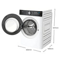 CHiQ 10Kg White Front Load Washer WFL100SW, Dimensions View