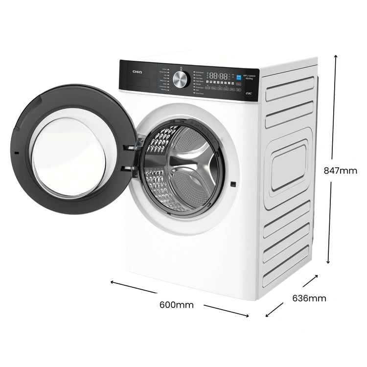 CHiQ 10Kg White Front Load Washer WFL100SW, Dimensions View