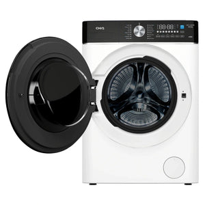 CHiQ 10Kg White Front Load Washer WFL100SW, Front View with Door Open