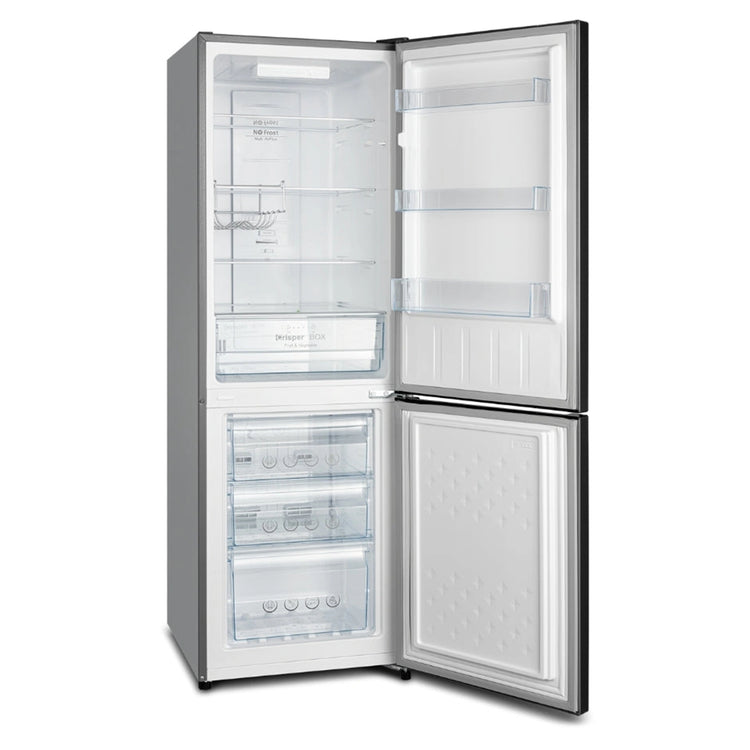 CHiQ 231L Bottom Mount Fridge VCM Silver CBM230NS3, Front Left Side View With Door Open