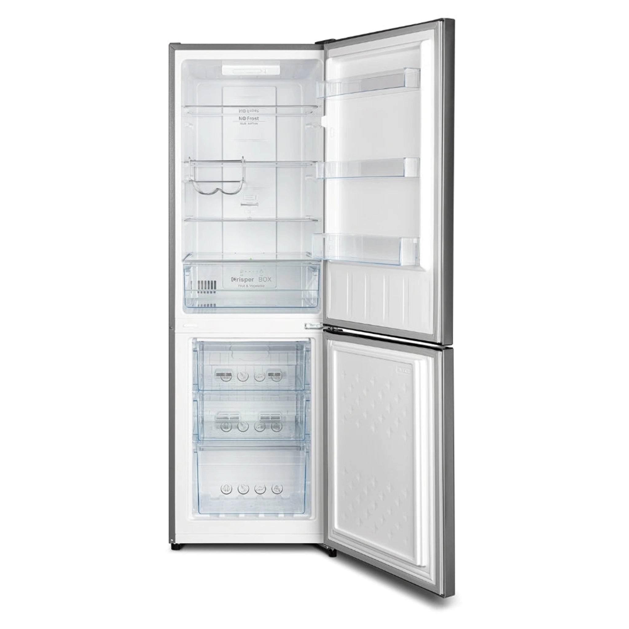 CHiQ 231L Bottom Mount Fridge VCM Silver CBM230NS3, Front View With Door Open