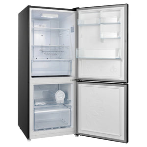 CHiQ 283L Bottom Mount Fridge Black CBM280NB3, Left Side View With Door Open