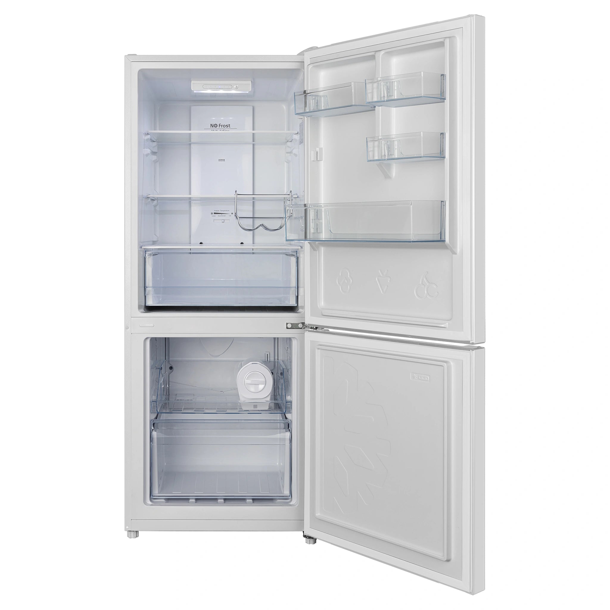 CHiQ 283L Bottom Mount Fridge White CBM283NW3, Front View With Door Open