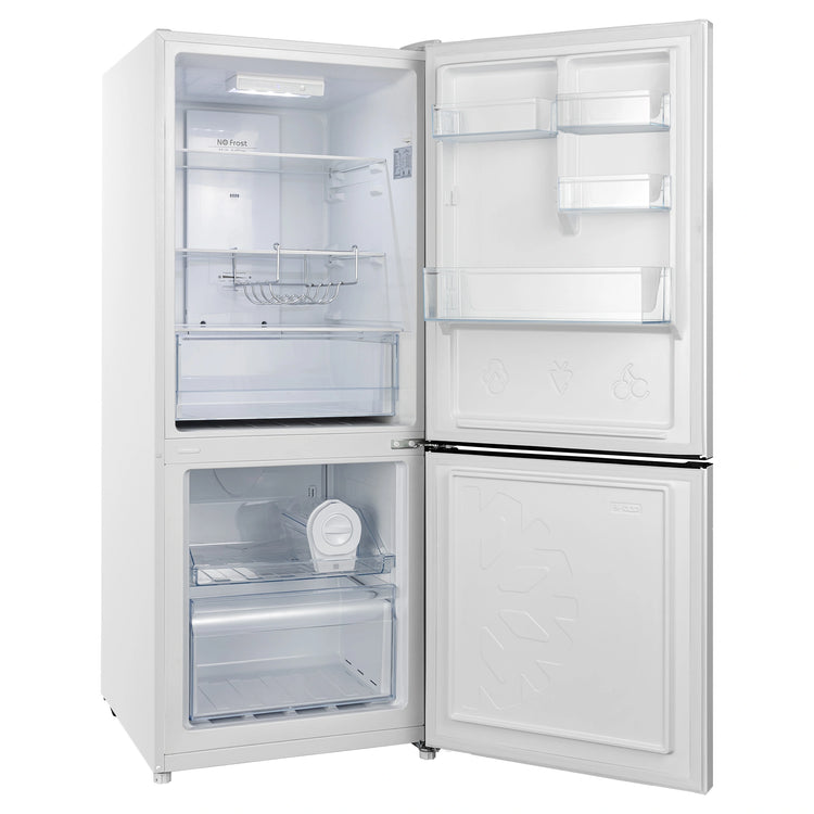 CHiQ 283L Bottom Mount Fridge White CBM283NW3, Left Side View With Door Open