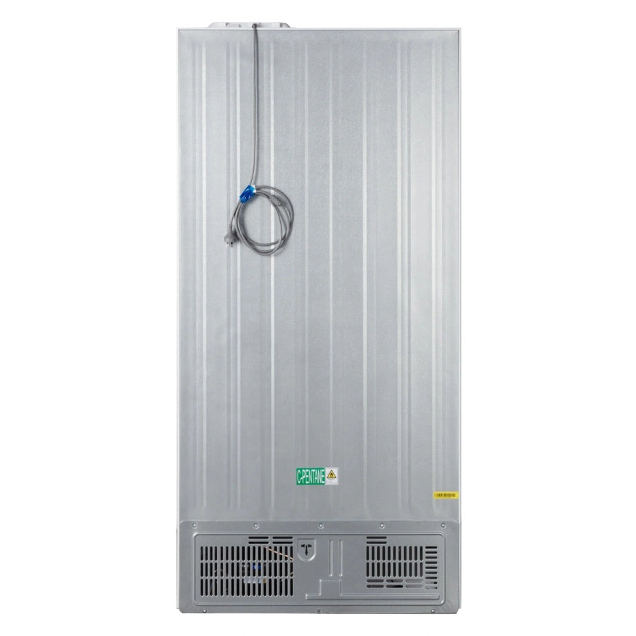 ChiQ 503L Quad Door Fridge - White Steel CCD499NWS, Back Side View