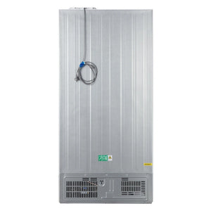 ChiQ 503L Quad Door Fridge - White Steel CCD499NWS, Back Side View