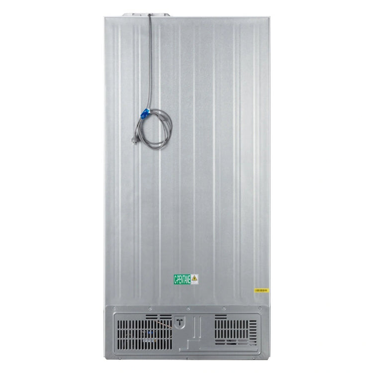 ChiQ 503L Quad Door Fridge - White Steel CCD499NWS, Back Side View