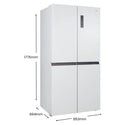 ChiQ CCD499NWS 503L Quad Door Fridge - White Steel