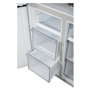 ChiQ 503L Quad Door Fridge - White Steel CCD499NWS, Drawers View