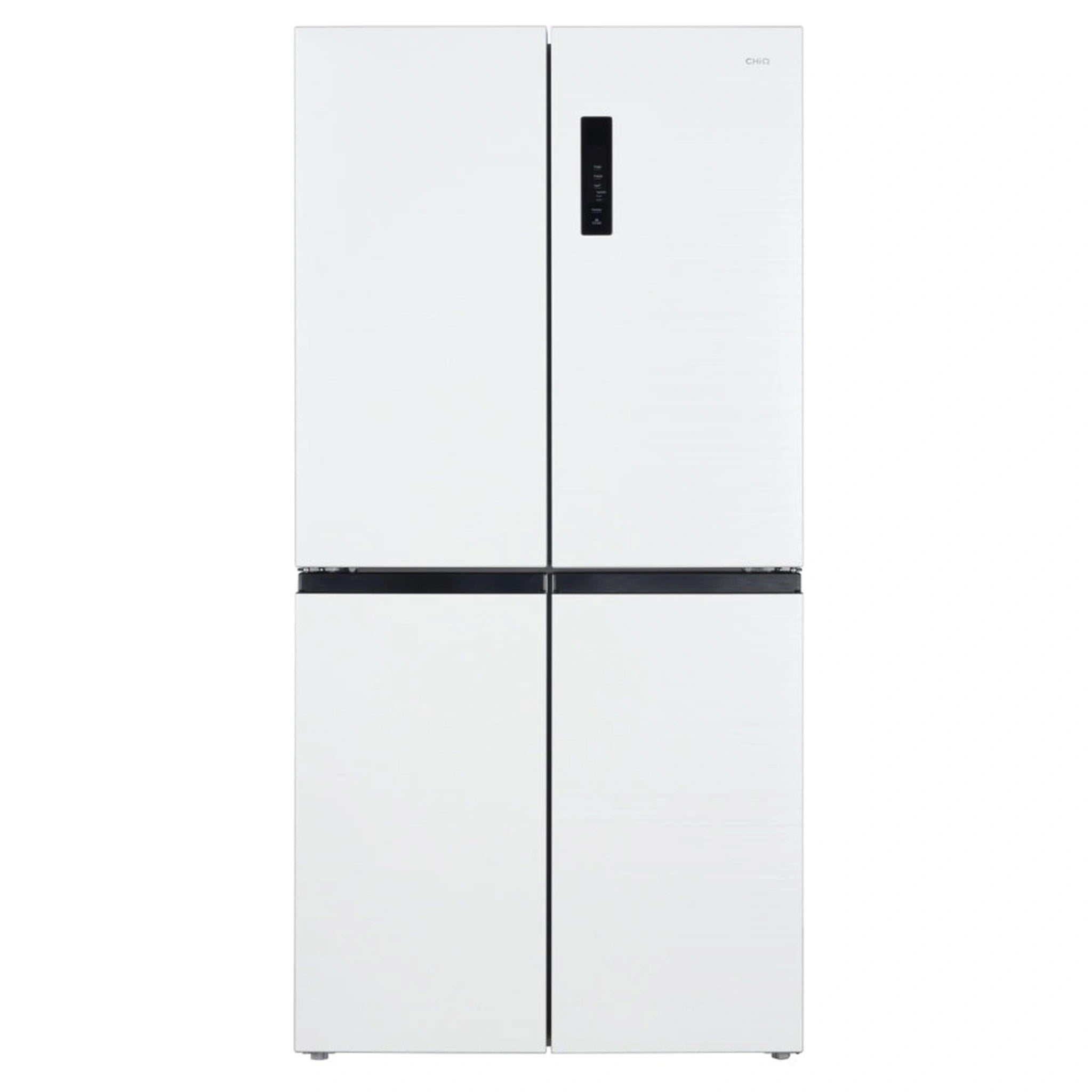 ChiQ 503L Quad Door Fridge - White Steel CCD499NWS, Front View