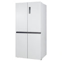ChiQ 503L Quad Door Fridge - White Steel CCD499NWS, Left Side View